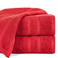 Ręcznik kąpielowy 100x150 cm bawełniany kolor czerwony z ozdobną bordiurą 500 g/m2 MILO