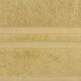 Ręcznik do rąk 30x50 cm bawełniany kolor musztardowy z welwetową bordiurą w pasy 500 g/m2 PORTO