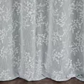 Zasłona szaro, biała w klasyczny wzór kwiatowy 140x250 cm przelotka - AMBER