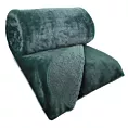 Narzuta dwustronna z przyjemnego futerka i tkaniny barankowej ciemnozielona 170x210 cm NINA Eurofirany Premium