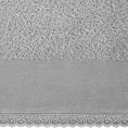 Ręcznik kąpielowy 50x90 cm bawełniany kolor srebrny z koronkową bordiurą 500 g/m2 EMI