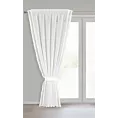 Firana biała z etaminy zdobiona na bokach subtelnymi frędzlami w zestawie troczek 140x270 cm taśma KIRA 2