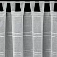 Firana srebrna z etaminy zdobiona szenilowymi paseczkami 140x250 cm szelki  -  ARCADIA
