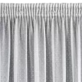 Firana biała z srebrnym nadrukiem drobnych kwadracików 140x270 cm taśma SIBEL
