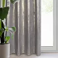 Zasłona welwetowa biało, srebrzysta zdobiona przecieranym wzorem 140x250 cm przelotka - RENIA