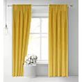 Zasłona musztardowa z miękkiego welwetu 140x250 cm taśma - SUZANA