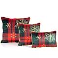 Poszewka na poduszkę 60x60 cm welwetowa z motywem świątecznym zielono, czerwona STAR