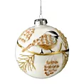 Szklana bombka zdobiona ręcznie malowanym motywem świątecznym
