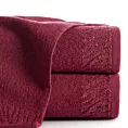 Ręcznik kąpielowy 70x140 cm bawełniany kolor bordowy z ozdobną błyszczącą bordiurą 500 g/m2 MARGO