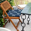 Poduszka na krzesło 43 x 43 x 4 cm wodoodporna granatowo, biała w stylu marynistycznym GARDEN