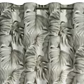 Zasłona biało, beżowa z motywem liści monstery, zaciemniająca 140x250 cm przelotka - ZORA