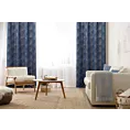 Zasłona welwetowa granatowo, szampańska z motywem roślinnym 140x250 cm przelotka - GOJA - Pierre Cardin