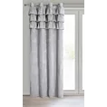 Zasłona srebrna zdobiona falbanami z moherowej tkaniny 140x250 cm przelotka - AGIS