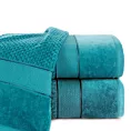 Ręcznik kąpielowy 50x90 cm bawełniany kolor turkusowy z welwetową bordiurą 500 g/m2 JESSI
