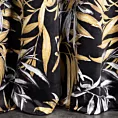 Zasłona welwetowa czarno, beżowa w stylu botanic 140x250 cm przelotka - ZOJA - Pierre Cardin