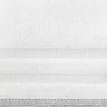 Ręcznik kąpielowy 70x140 cm bawełniany kolor biały zero twist z bordiurą w paski 400 g/m2 RIKI