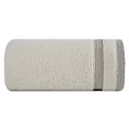 Ręcznik do rąk 30x50 cm bawełniany kolor beżowy zero twist z bordiurą w paski 400 g/m2 RIKI