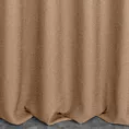 Zasłona szyta na taśmie 8 cm jasnobrązowa z tkaniny o naturalnym splocie w stylu eko
