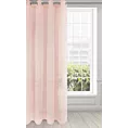 Firana różowa o strukturze drobnego deszczyku wzór poziomy 140x250 cm przelotka REBECCA