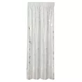 Firana biała z etaminy z nadrukiem srebrzystych kwiatów 140x300 cm taśma FEZA