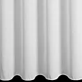 Firana szyta na taśmie 5 cm biała z tkaniny z efektem deszczyku i lekkim połyskiem, wykończona obciążnikiem