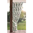 Zasłona beżowo, zielona z wodoodpornej tkaniny idealna do ogrodu i na taras 155x240 cm szelki/rzep - GARDEN