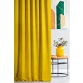Zasłona szyta na flexach ENYA żółta z miękkiej półmatowej tkaniny welwetowej