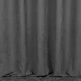 Zasłona szyta na flexach grafitowa z miękkiej, matowej tkaniny w drobny geometryczny wzór