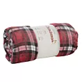 Koc 150x200 cm czerwono, złoty w kratkę BLISS