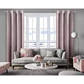 Zasłona pudrowo różowa z matowego welwetu 140x250 cm przelotka - MELANIE