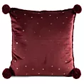 Poszewka na poduszkę dwustronna 45x45 cm welwetowa kolor bordowy z motywem świątecznym