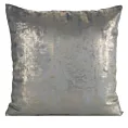 Poszewka na poduszkę 45x45 cm welwetowa szaro, szampańska zdobiona przecieranym wzorem RENIA