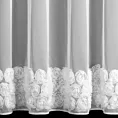 Firana biała z siateczki zdobiona łukiem 3D róż 400x160 cm taśma - ROSES4 - Eva Minge