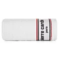 Ręcznik kąpielowy 70X140 cm bawełniany kolor biały  z żakardową bordiurą i haftowanym logiem marki Pierre Cardin 450 g/m2 KARLA