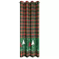 Zasłona zielono, czerwona świąteczna 140x250 cm przelotka - FELIKS