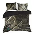 Pościel 160x200 cm z makosatyny bawełnianej kolor czarny, złoty z designerskim wzorem SOREIA Eva Minge