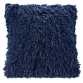 Poszewka na poduszkę 40x40 cm z długim włosem granatowa z dodatkiem srebrnej nici CELIA