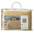 Narzuta welwetowa na fotel miodowa 70x160 cm pikowana w jodełkę metodą hot press SOFIA Eurofirany Premium