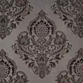 Roleta rzymska grafitowa tkanina w ornamentowy wzór, z dodatkiem połyskującej nici