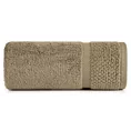 Ręcznik kąpielowy 50x90 cm bawełniany kolor beżowy podkreślony ryżową bordiurą 530 g/m2 VILIA