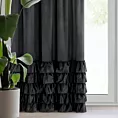 Zasłona welwetowa czarna zdobiona falbanami 140x250 cm taśma - DANI