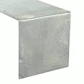 Bieżnik na stół popielato, złoty 35x140 cm welwetowy BLINK 14 z dużym wzorem wachlarzy w stylu art deco