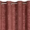 Zasłona ciemnoróżowa z welwetu wytłaczanego w liście 140x250 cm przelotka - OCTAVIA