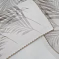 Obrus naturalno, stalowy 160x220 cm INES z nadrukowanym motywem liści palmowych