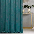 Zasłona szyta na taśmie 5 cm LIBERTY turkusowa z miękkiej, welwetowej tkaniny z nakrapianym połyskującym nadrukiem