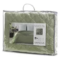 Narzuta jasnozielona 170x210 cm obszyta falbaną pikowana techniką hot press VANESA Eurofirany Classic