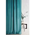 Zasłona szyta na flexach ENYA ciemnoturkusowa z miękkiej półmatowej tkaniny welwetowej