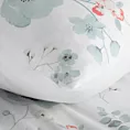 Pościel 220x200 cm z mikrowłókna kolor biały, błękitny z motywem kwiatowym INES Design 91