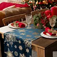 Bieżnik świąteczny na stół 45x45 cm granatowo, szampański welwetowy zdobiony śnieżynkami JOY 2
