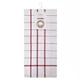 Ściereczka kuchenna 50x70 cm bawełniana kolor biały ,czerwony zdobiona kratką 200 g/m2 CHECK